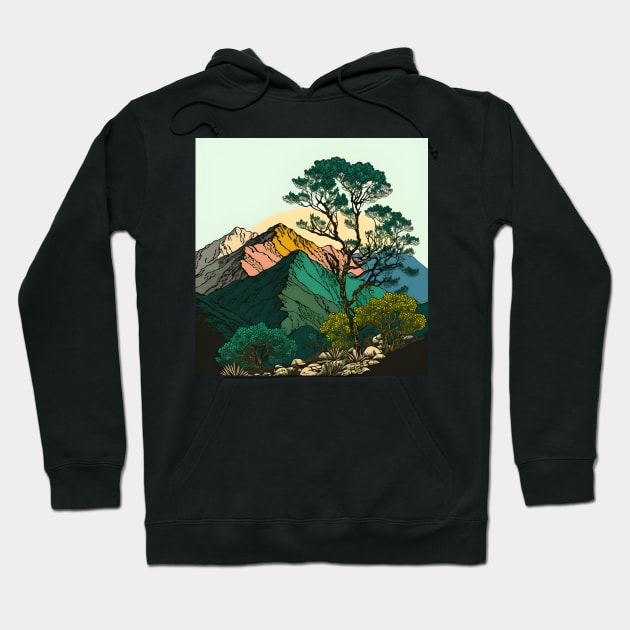 Landscape Forest Mountains Nature Hoodie by UniqueMe